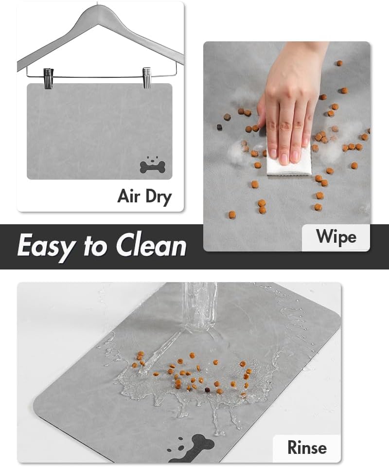 Estera absorbente de alimentos para mascotas estera de alimentos para perros antimanchas estera de secado rápido para perros para comida y W - Imagen 49 de 66