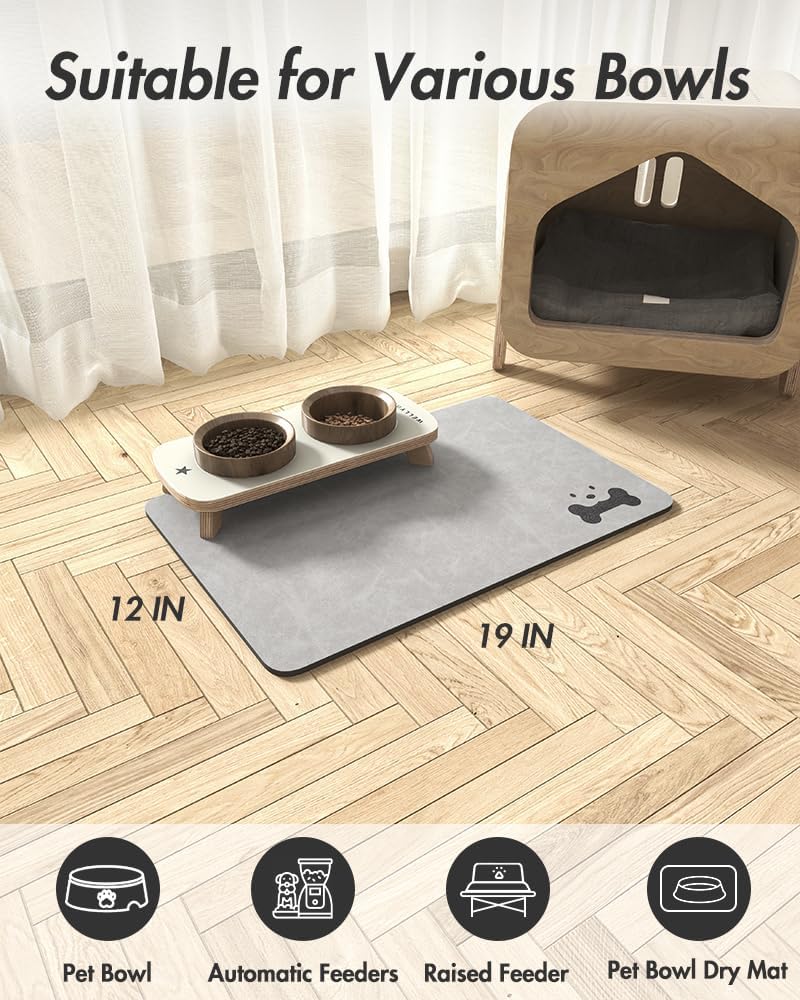 Estera absorbente de alimentos para mascotas estera de alimentos para perros antimanchas estera de secado rápido para perros para comida y W - Imagen 52 de 66