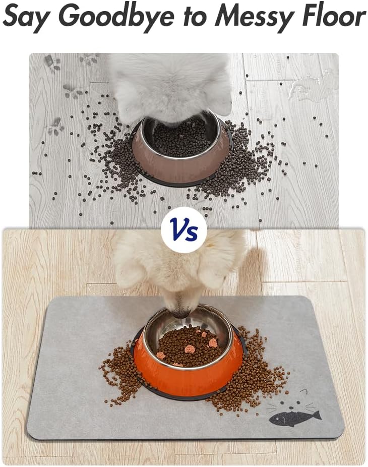 Estera absorbente de alimentos para mascotas estera de alimentos para perros antimanchas estera de secado rápido para perros para comida y W - Imagen 55 de 66