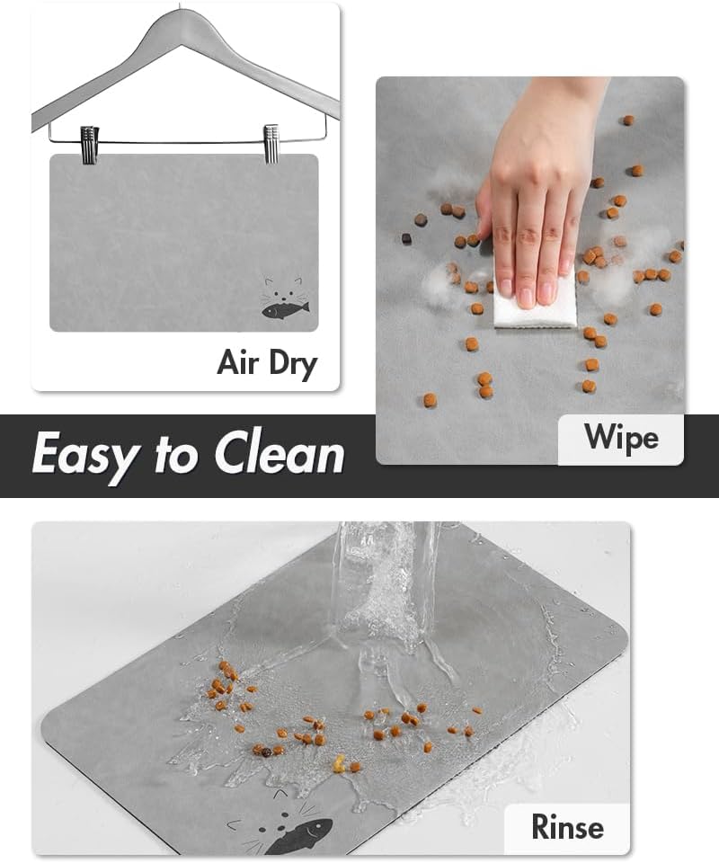 Estera absorbente de alimentos para mascotas estera de alimentos para perros antimanchas estera de secado rápido para perros para comida y W - Imagen 56 de 66