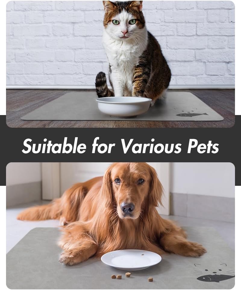 Estera absorbente de alimentos para mascotas estera de alimentos para perros antimanchas estera de secado rápido para perros para comida y W - Imagen 57 de 66