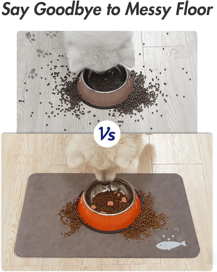 Estera absorbente de alimentos para mascotas estera de alimentos para perros antimanchas estera de secado rápido para perros para comida y W - Imagen 62 de 66