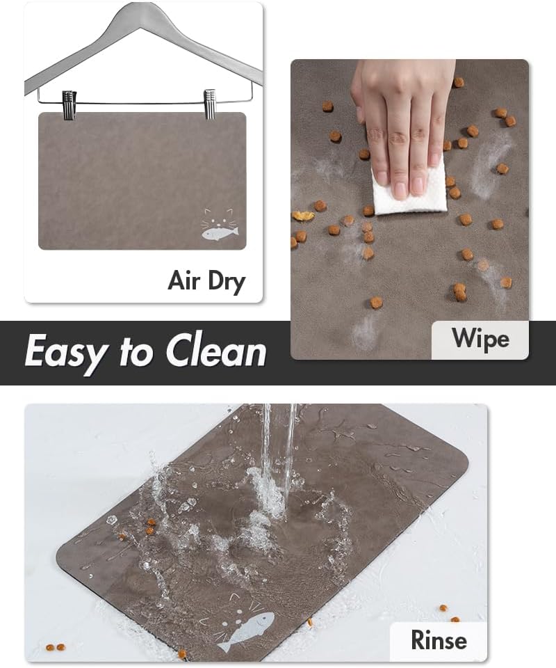 Estera absorbente de alimentos para mascotas estera de alimentos para perros antimanchas estera de secado rápido para perros para comida y W - Imagen 63 de 66
