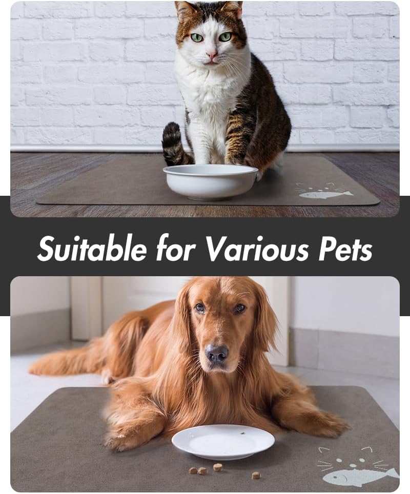 Estera absorbente de alimentos para mascotas estera de alimentos para perros antimanchas estera de secado rápido para perros para comida y W - Imagen 64 de 66