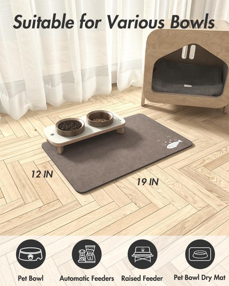 Estera absorbente de alimentos para mascotas estera de alimentos para perros antimanchas estera de secado rápido para perros para comida y W - Imagen 66 de 66