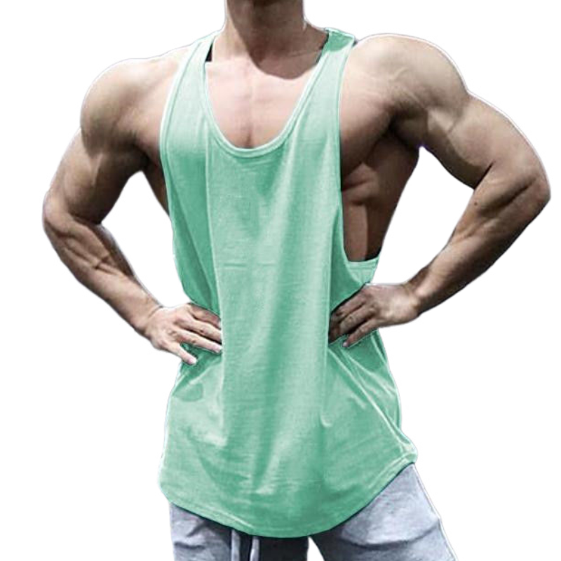 Mens Workout Muscle Bodybuilding Tank Tops Tee Gym Training Vest Fitness T Shirt