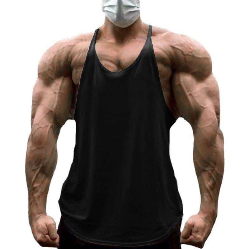 Mens Summer Solid Sports Vest Tank Tops Gym Muscle Fitness Bodybuilding T Shirt