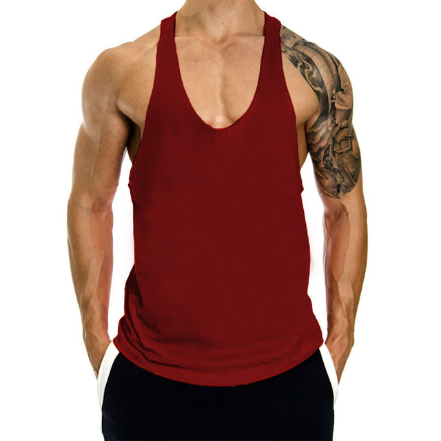 Men Vest Sleeveless Bodybuilding Fitness Muscle Workouk T-shirt Gym Tank Top