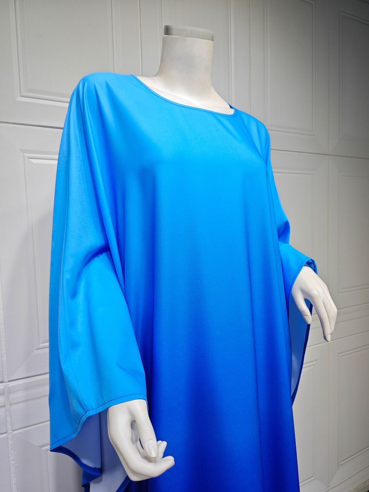 Elegant Women Gradient Color Dress Muslim Islamic Abaya Kaftan Bat Sleeve Gown - Picture 19 of 46