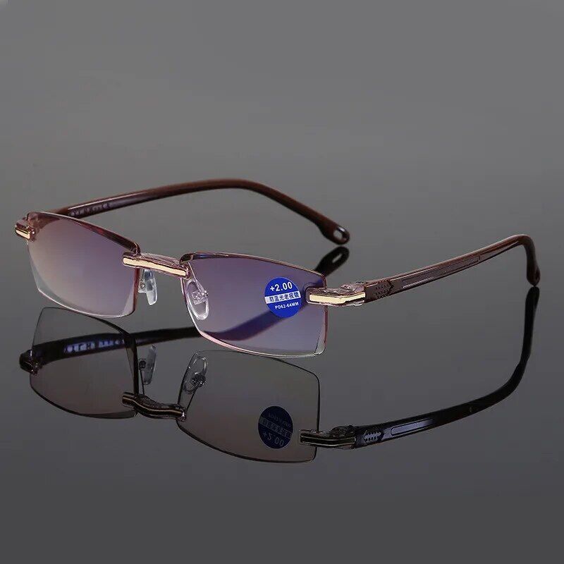 Randlose Anti Blaulicht Lesebrille Alterssichtigkeit Brille Strahlenschutz - Bild 12 von 12