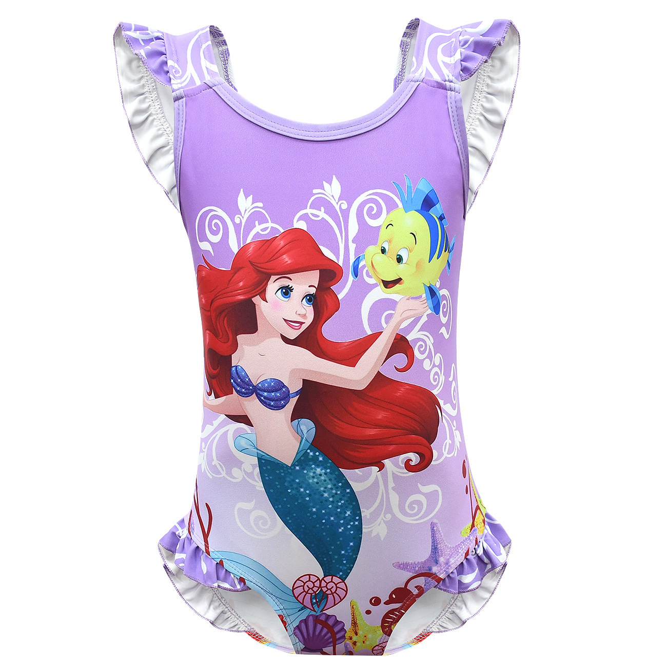 Kids Girls Mermaid Ariel Swimming Costume One Piece Sunsafe Swimsuit Swimwear - Picture 18 of 20