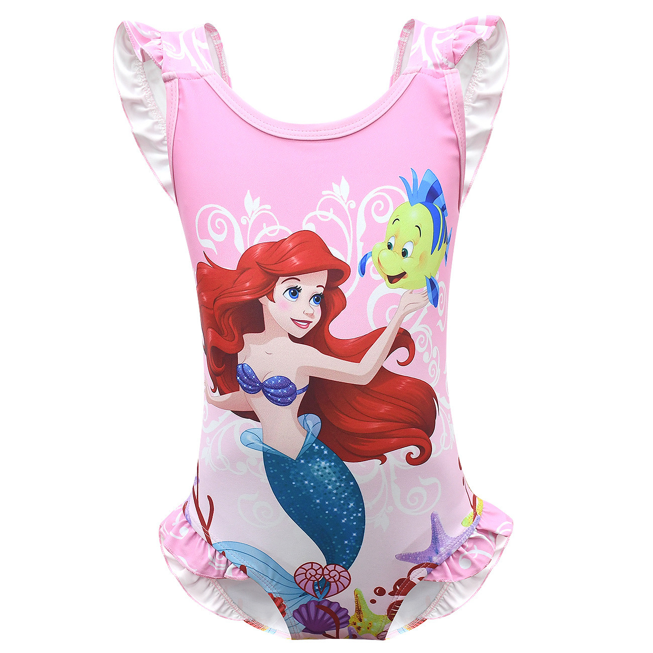 Kids Girls Mermaid Ariel Swimming Costume One Piece Sunsafe Swimsuit Swimwear - Picture 19 of 20