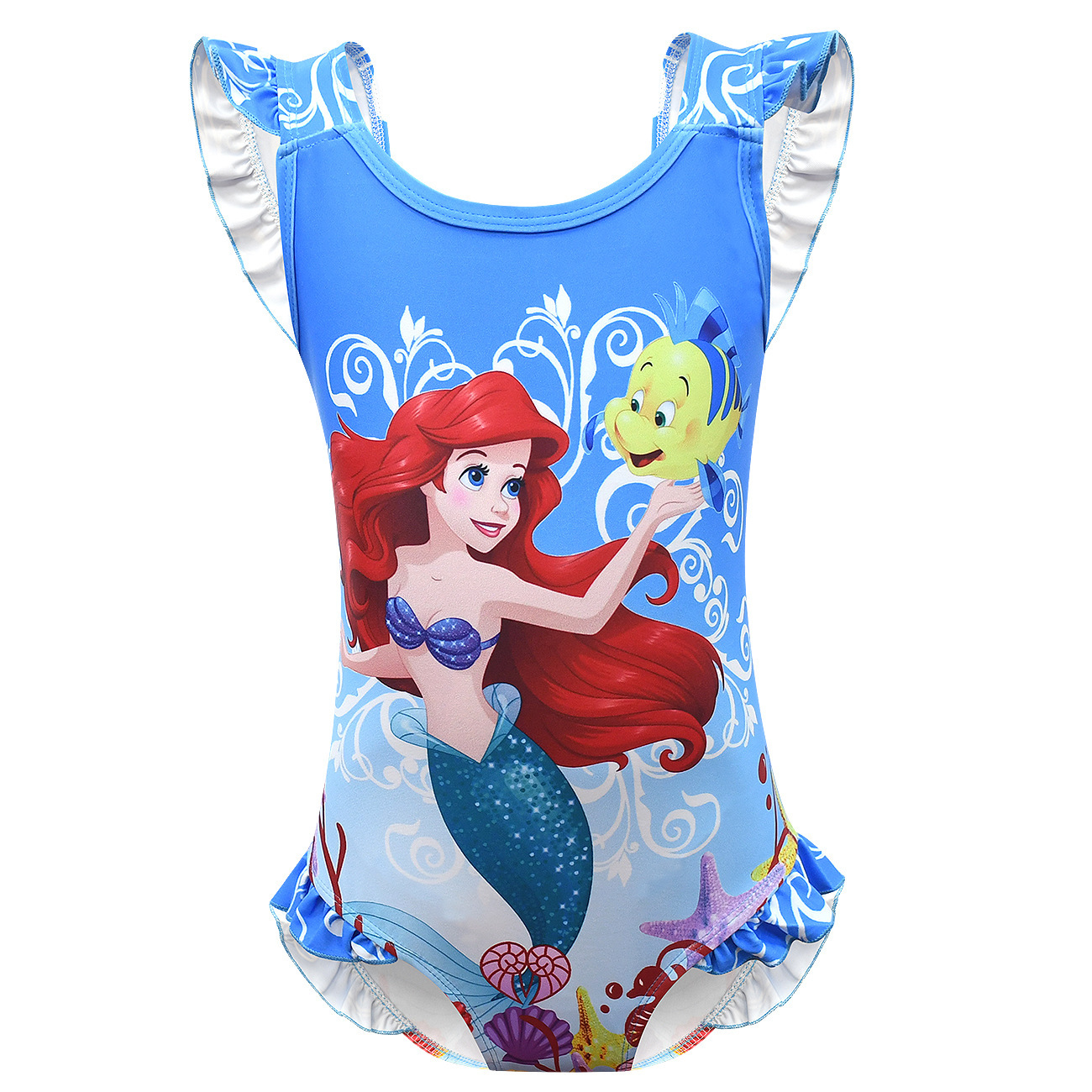 Kids Girls Mermaid Ariel Swimming Costume One Piece Sunsafe Swimsuit Swimwear - Picture 20 of 20