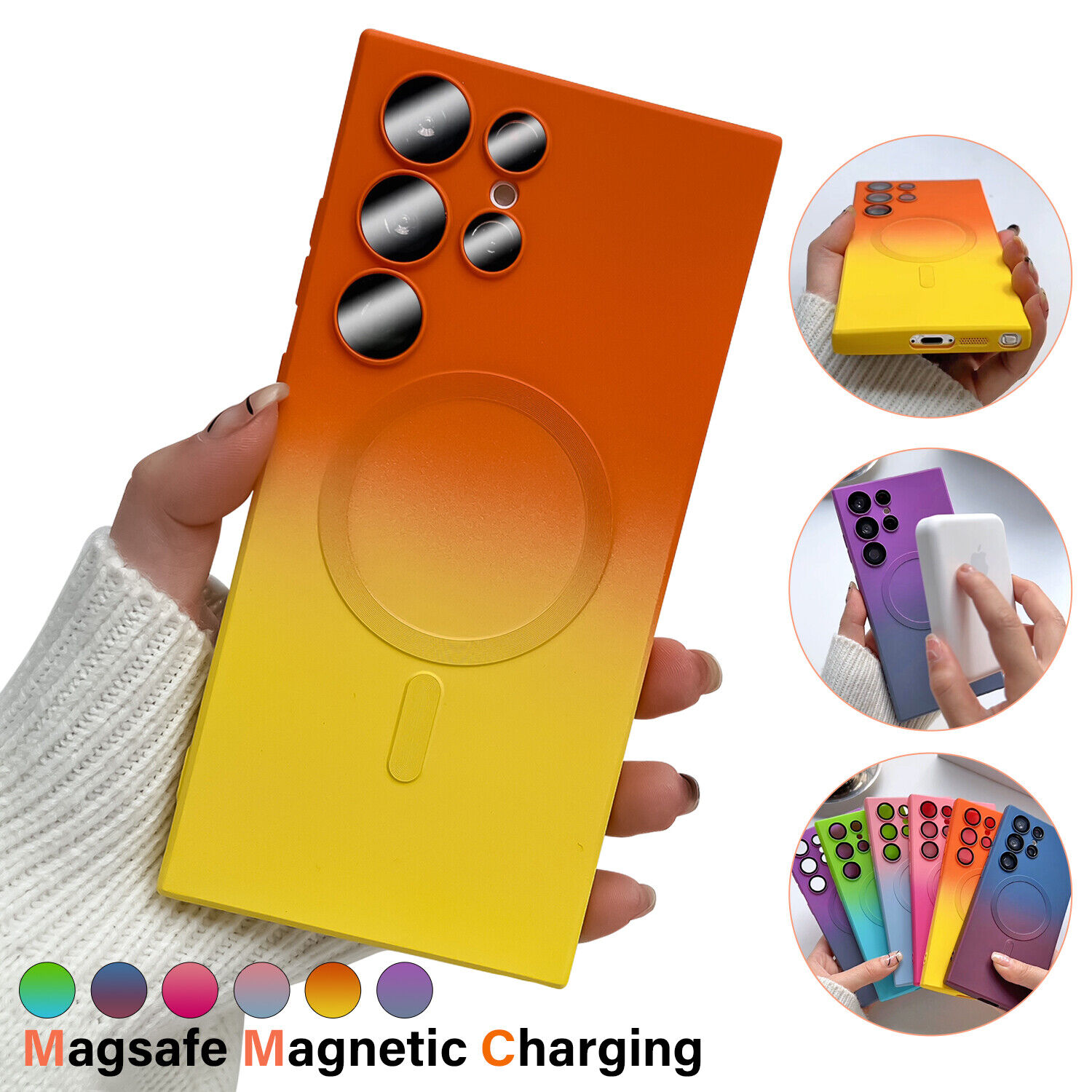 Per Samsung Galaxy S24 Ultra S23S22 custodia magnetica Mag sicura silicone sfumato - Foto 25 di 28