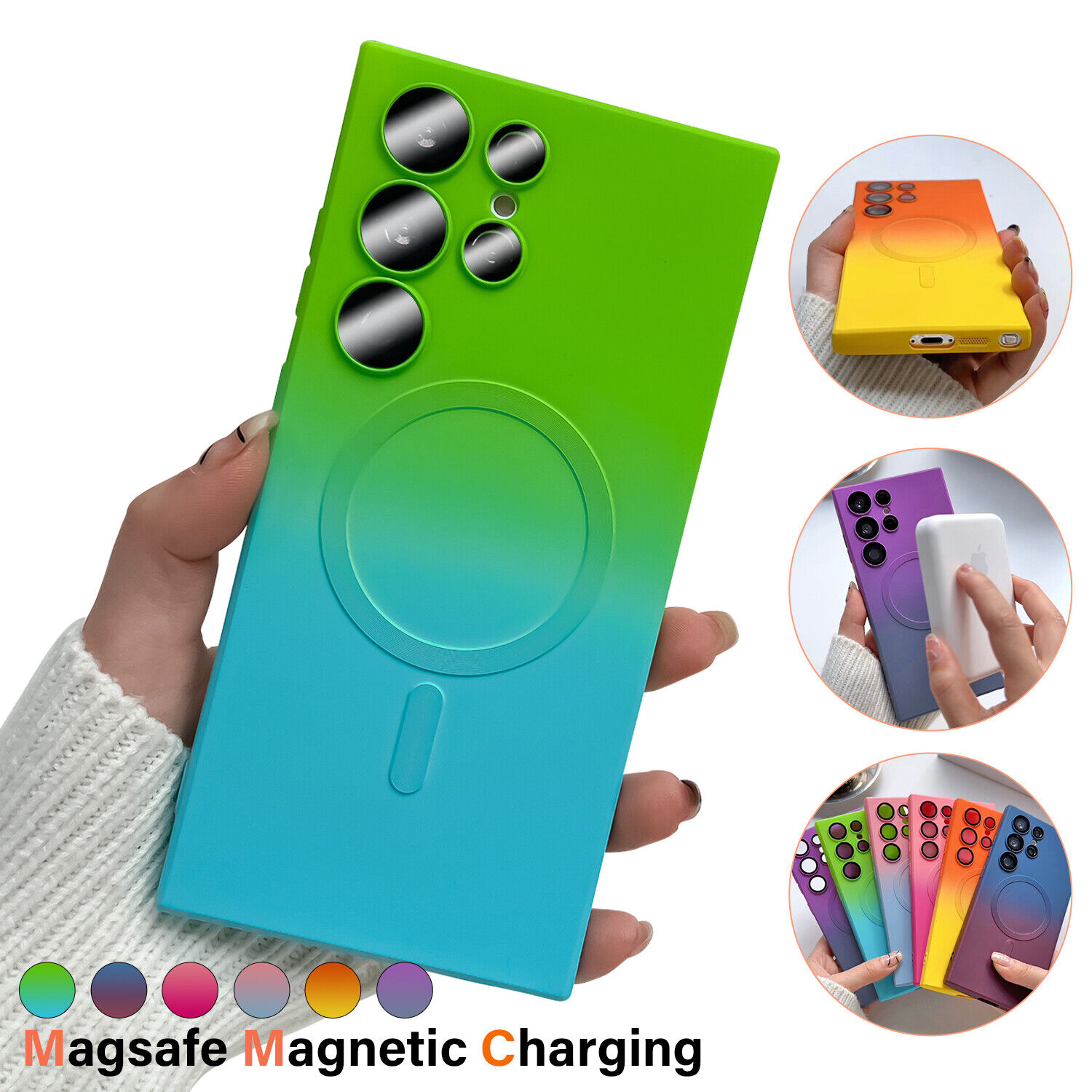 Per Samsung Galaxy S24 Ultra S23S22 custodia magnetica Mag sicura silicone sfumato - Foto 26 di 28