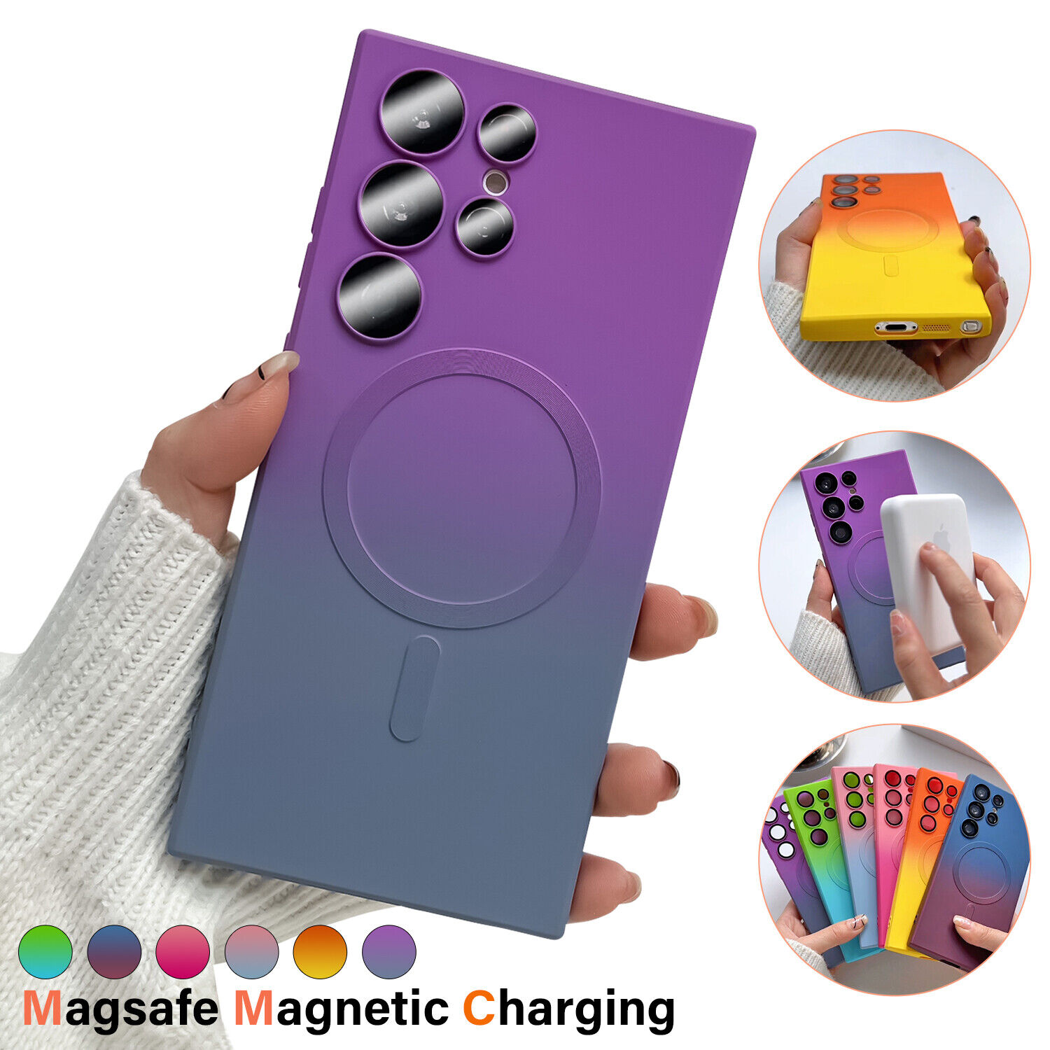 Per Samsung Galaxy S24 Ultra S23S22 custodia magnetica Mag sicura silicone sfumato - Foto 23 di 28