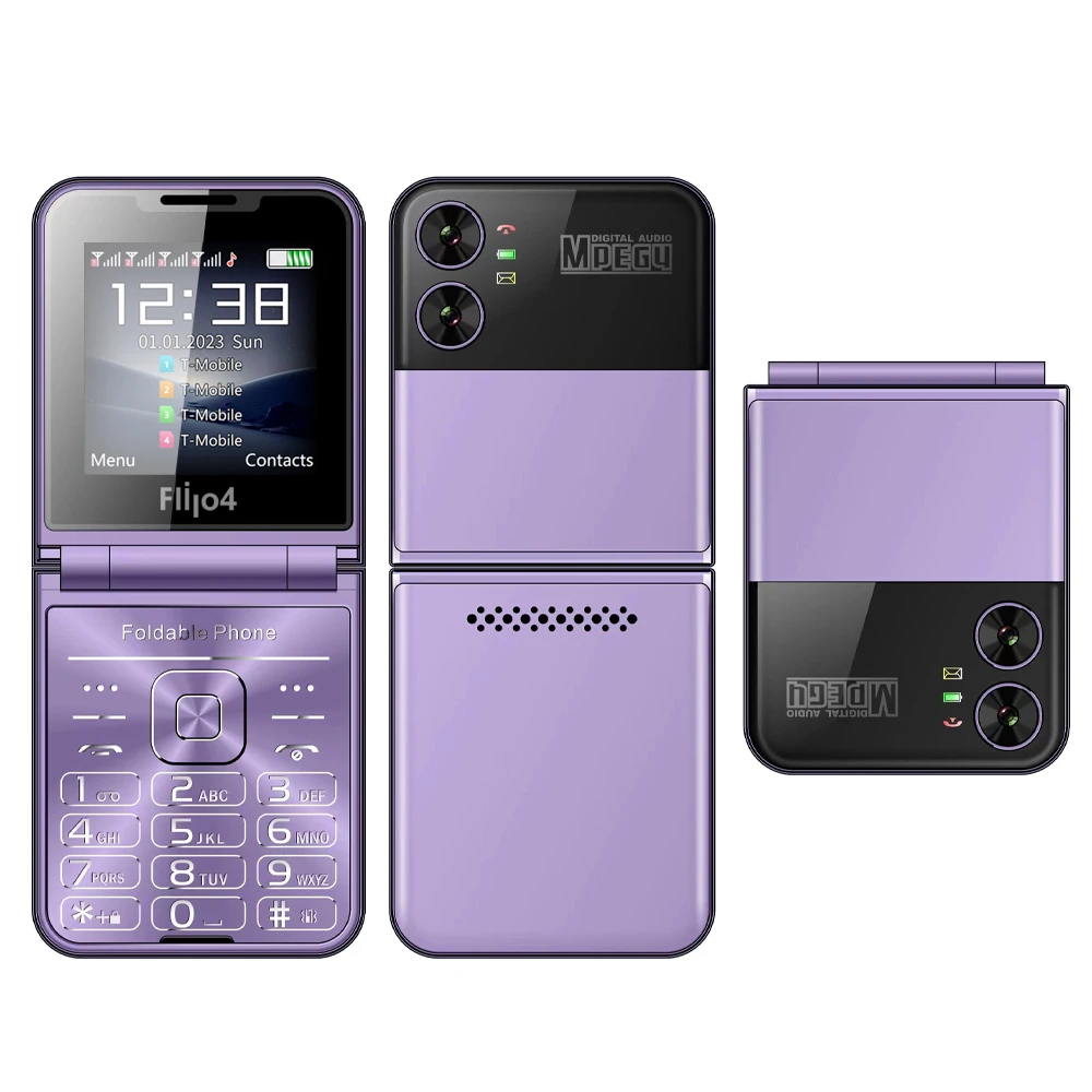 SERVO Unlocked 4 SIM Card Slots Mini Foldable Mobile Cell Phones NEW Dialer - Picture 21 of 22