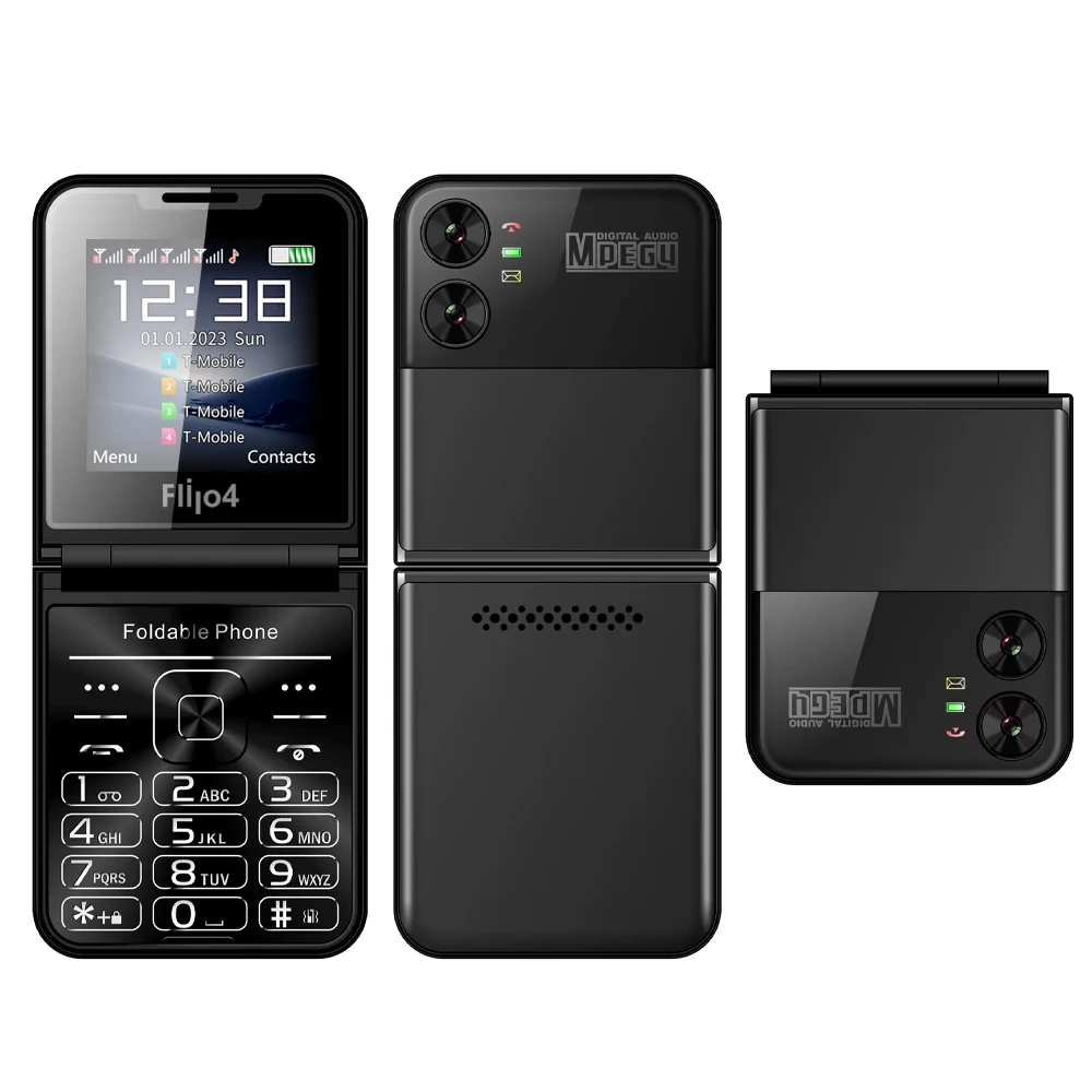 SERVO Unlocked 4 SIM Card Slots Mini Foldable Mobile Cell Phones NEW Dialer - Picture 19 of 22