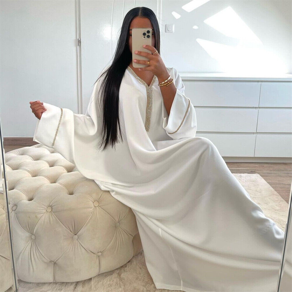 Maxi Vestido Dubai Abaya Musulmán Mujeres Caftán Suelto Caftán Islámico Turquía Cóctel - Imagen 25 de 56