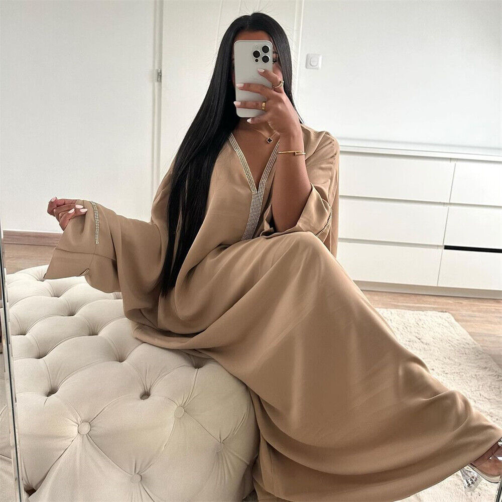 Maxi Vestido Dubai Abaya Musulmán Mujeres Caftán Suelto Caftán Islámico Turquía Cóctel - Imagen 34 de 56