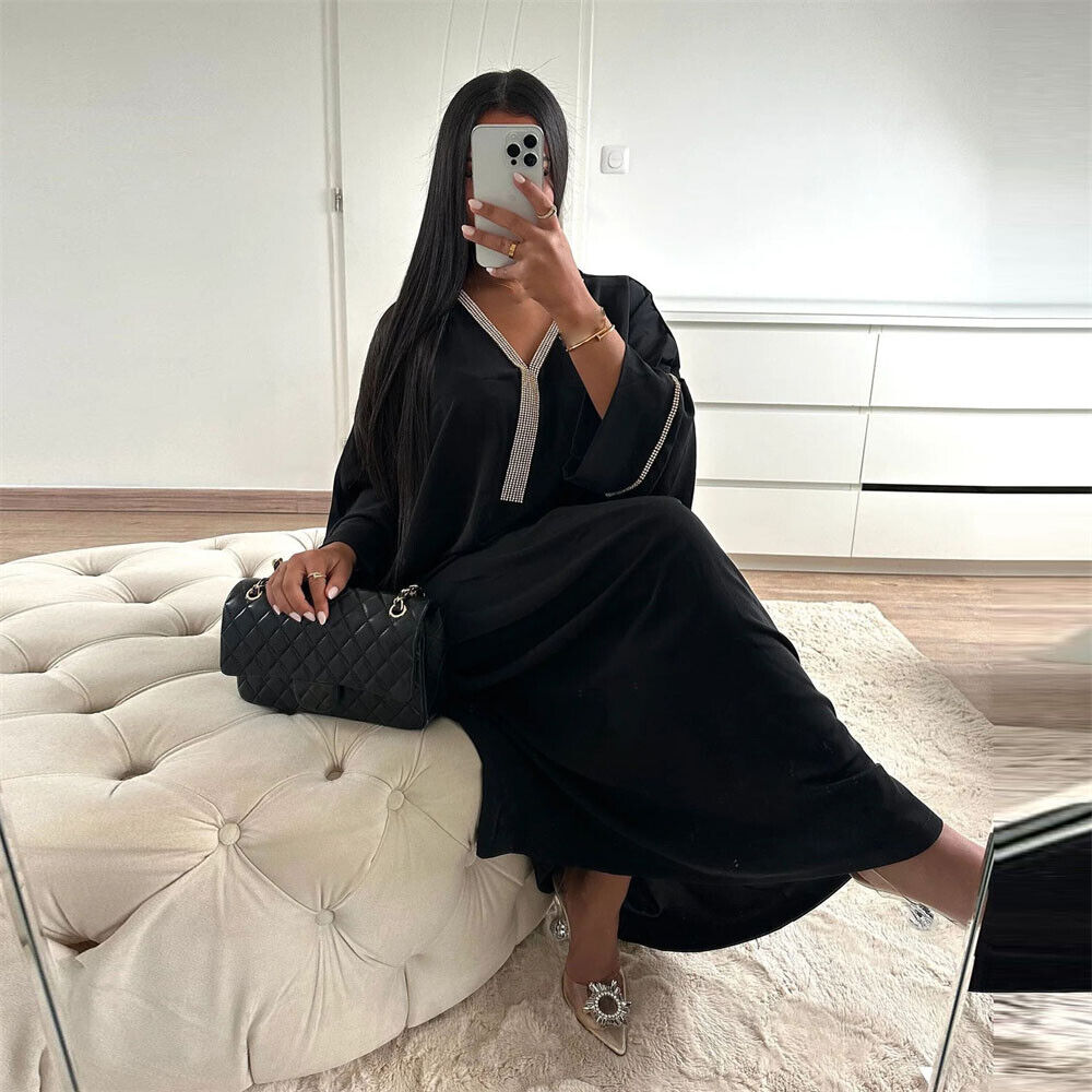 Maxi Vestido Dubai Abaya Musulmán Mujeres Caftán Suelto Caftán Islámico Turquía Cóctel - Imagen 42 de 56