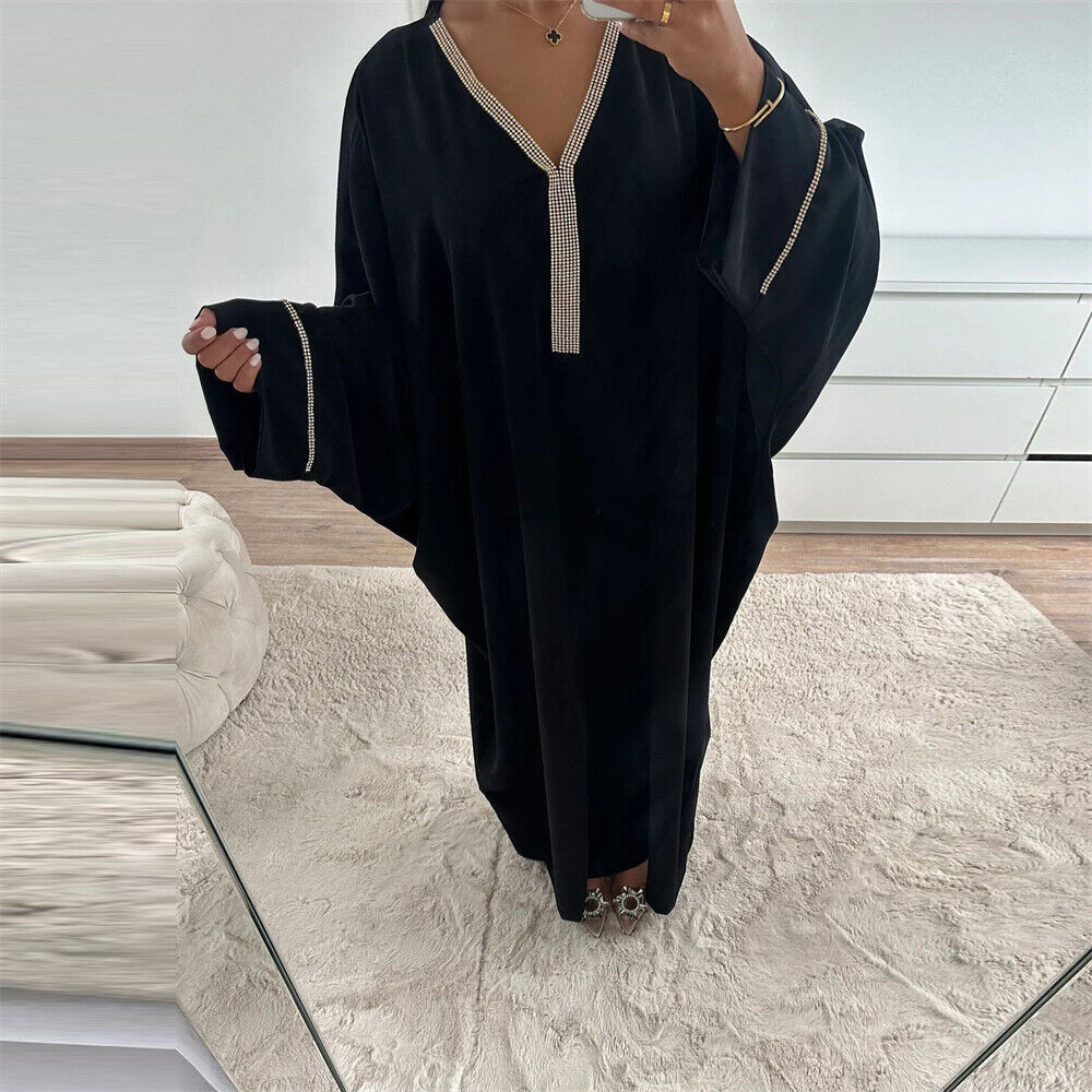 Maxi Vestido Dubai Abaya Musulmán Mujeres Caftán Suelto Caftán Islámico Turquía Cóctel - Imagen 44 de 56