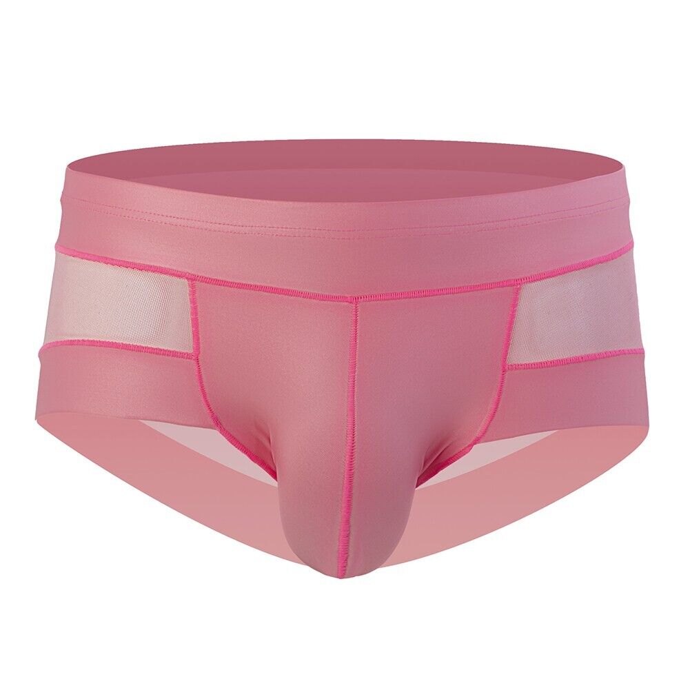 Men Sexy Shorts Underwear See-through Mesh Boxer U Convex Pouch Trunks Briefs - Picture 27 of 34