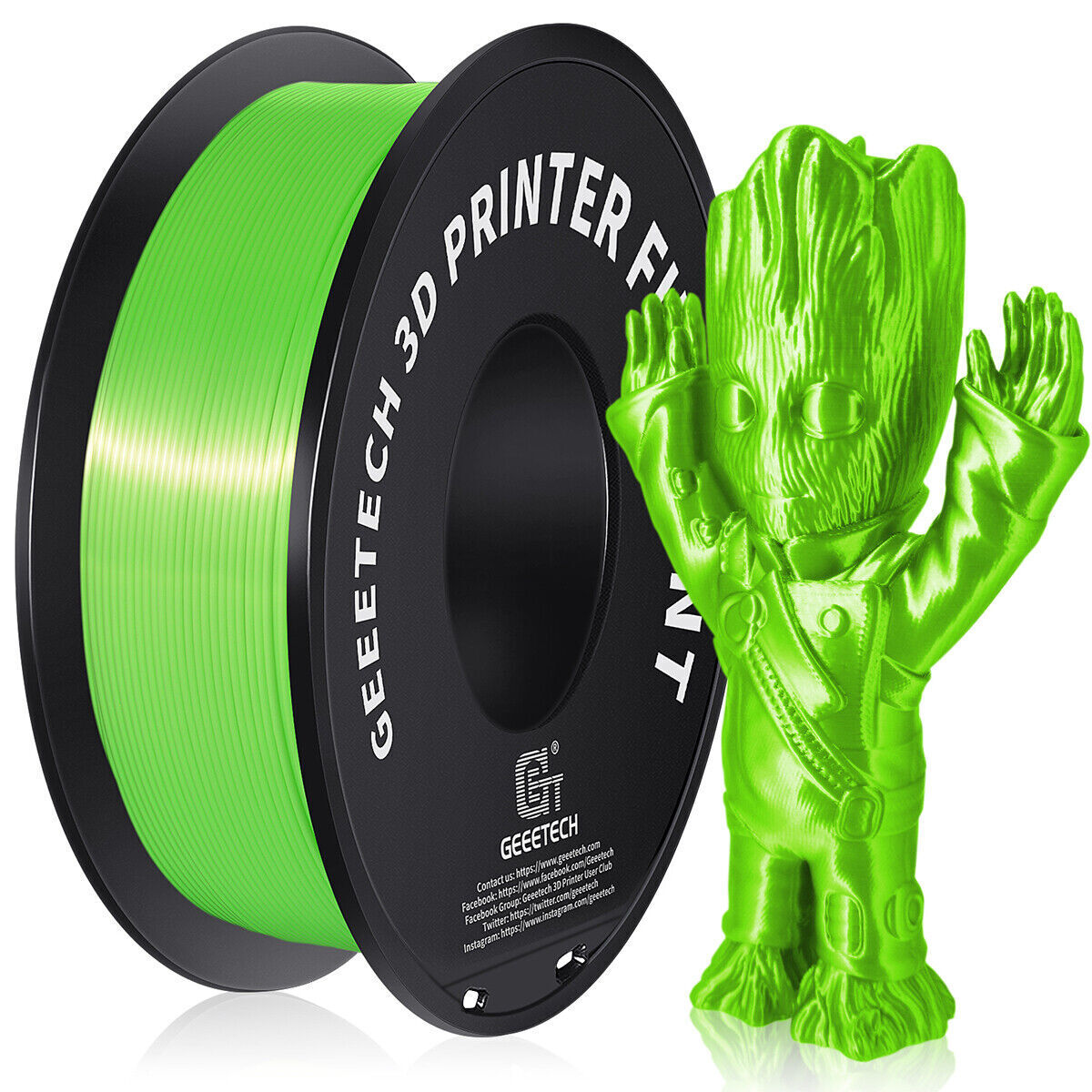 1KG/Roll Geeetech Filament Silky PLA 1.75mm Shiny Glossy 3D Printer Filament US