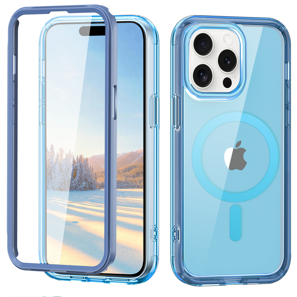 Custodia magnetica 360° per iPhone 15 14 13 12Pro Max custodia protettiva cellulare full cover - Foto 18 di 19