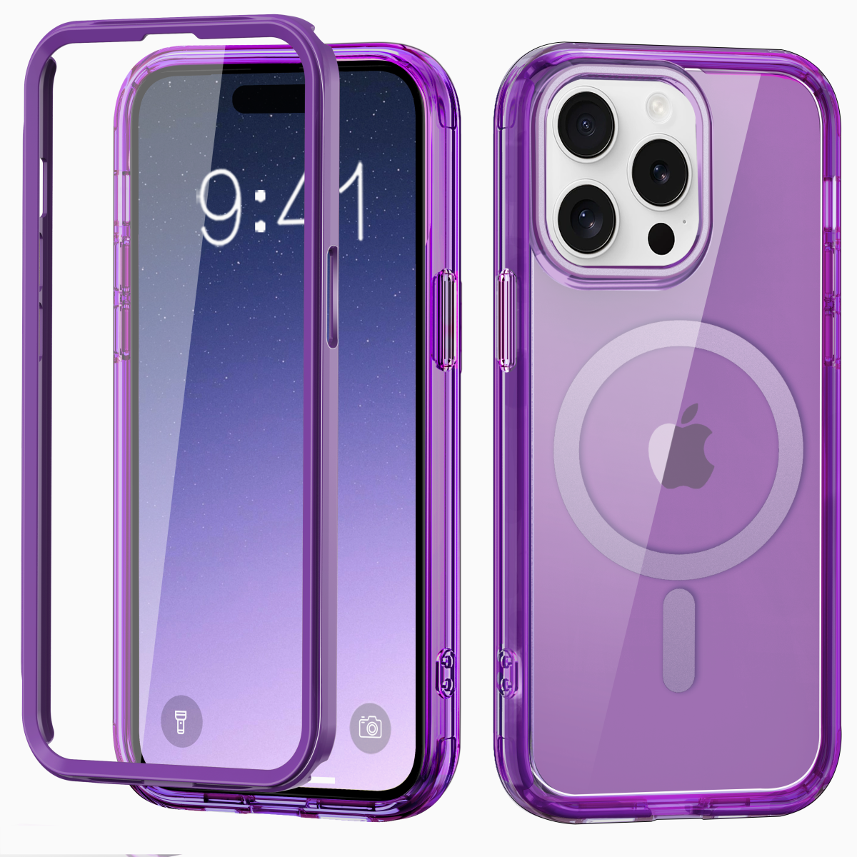 Custodia magnetica 360° per iPhone 15 14 13 12Pro Max custodia protettiva cellulare full cover - Foto 19 di 19