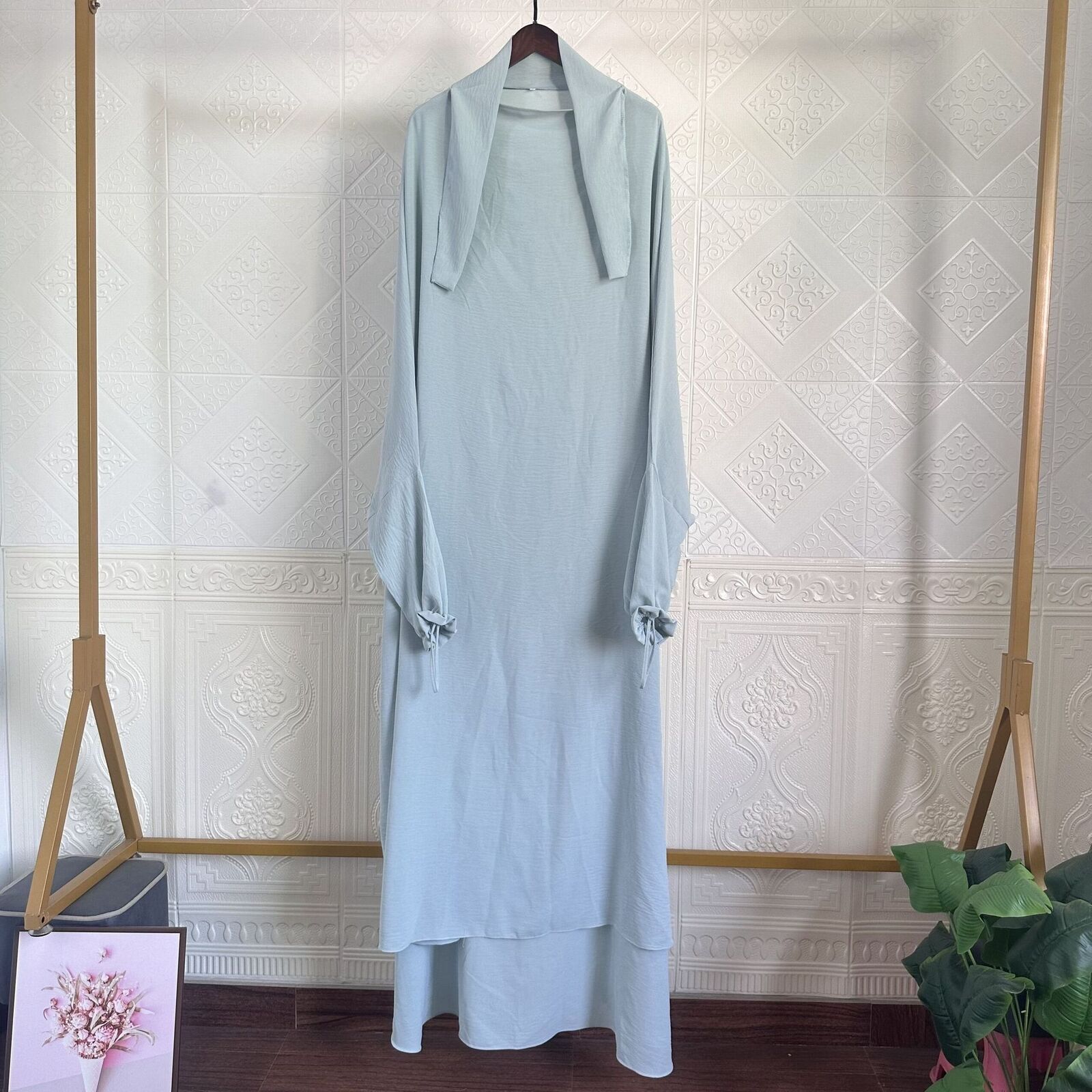 Muslim Women Prayer Dress Abaya One Piece Burqa Khimar Hijab Kaftan Dubai Robe - Picture 21 of 28
