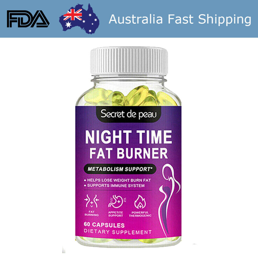 Night Time Softgels Fat Burner Weight Loss Appetite Suppressant Detox Capsules - Picture 12 of 14
