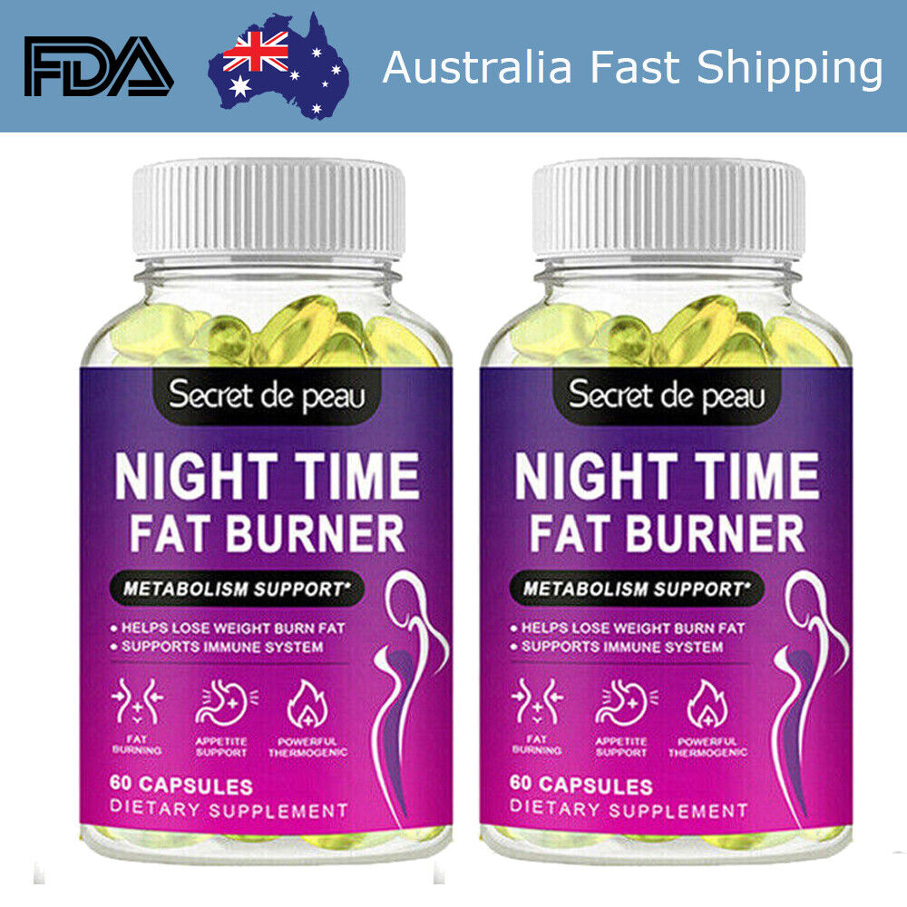 Night Time Softgels Fat Burner Weight Loss Appetite Suppressant Detox Capsules - Picture 13 of 14