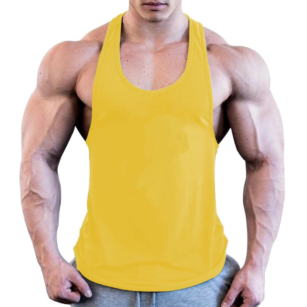 Men's Muscle Gym Workout Stringer Tank Tops Bodybuilding Fitness T-Shirts Vest