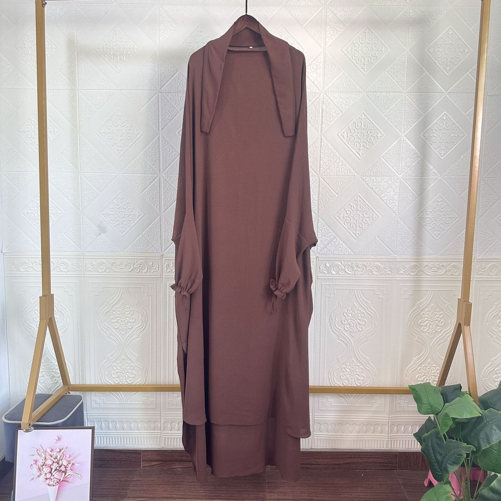 Muslim Women Full Cover Abaya Long Robes Burka Niqab Islamic Kaftan Dresses Gown - Picture 20 of 28