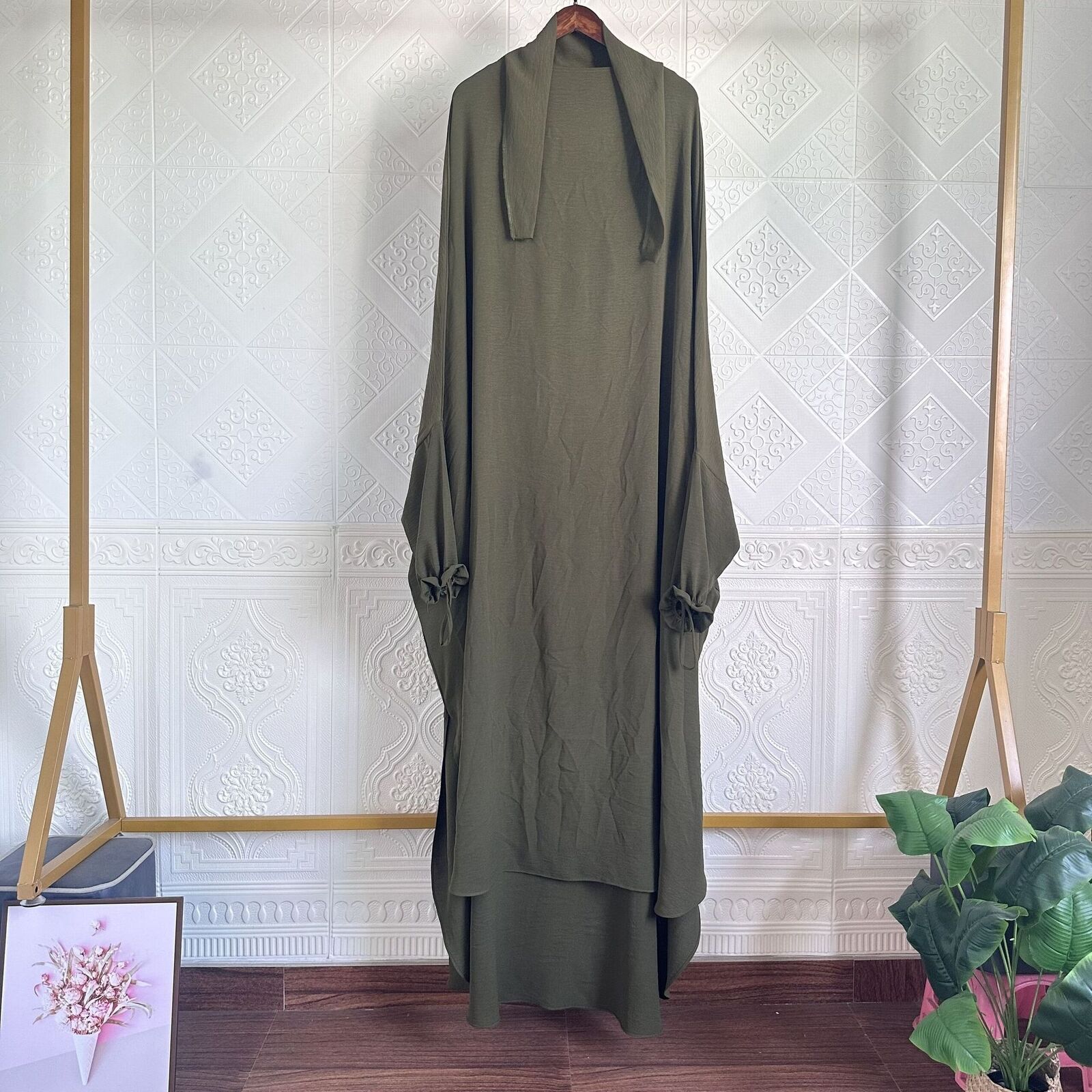 Muslim Women Full Cover Abaya Long Robes Burka Niqab Islamic Kaftan Dresses Gown - Picture 24 of 28