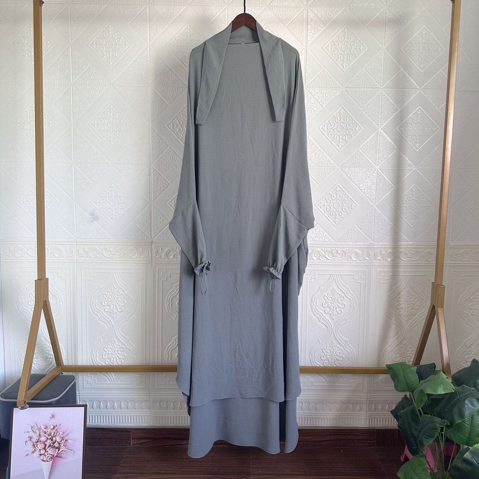 Muslim Women Full Cover Abaya Long Robes Burka Niqab Islamic Kaftan Dresses Gown - Picture 26 of 28