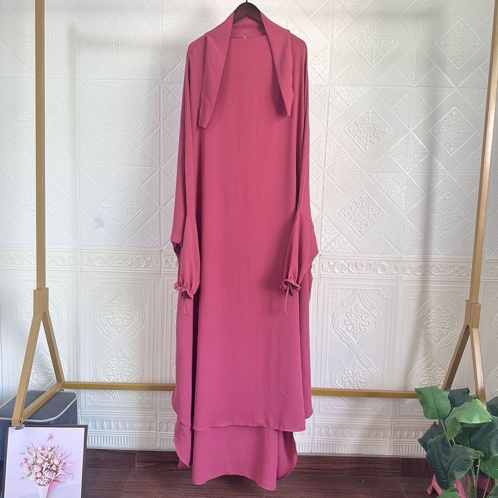 Muslim Women Full Cover Abaya Long Robes Burka Niqab Islamic Kaftan Dresses Gown - Picture 27 of 28