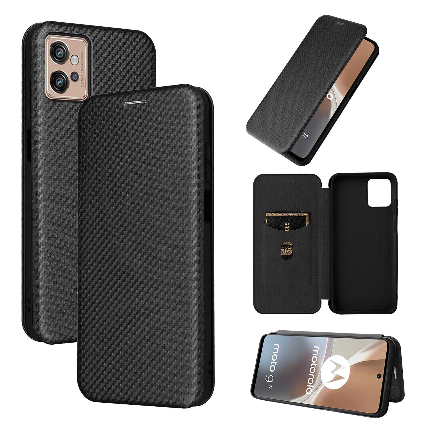 Funda tipo billetera de cuero con soporte de fibra de carbono para teléfono ONEPLUS 8/7/6/5T cubierta de piel - Imagen 24 de 29