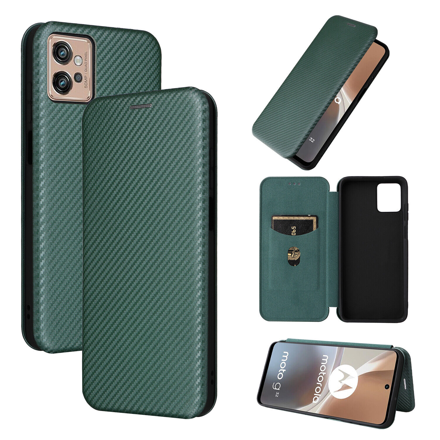 Funda tipo billetera de cuero con soporte de fibra de carbono para teléfono ONEPLUS 8/7/6/5T cubierta de piel - Imagen 26 de 29