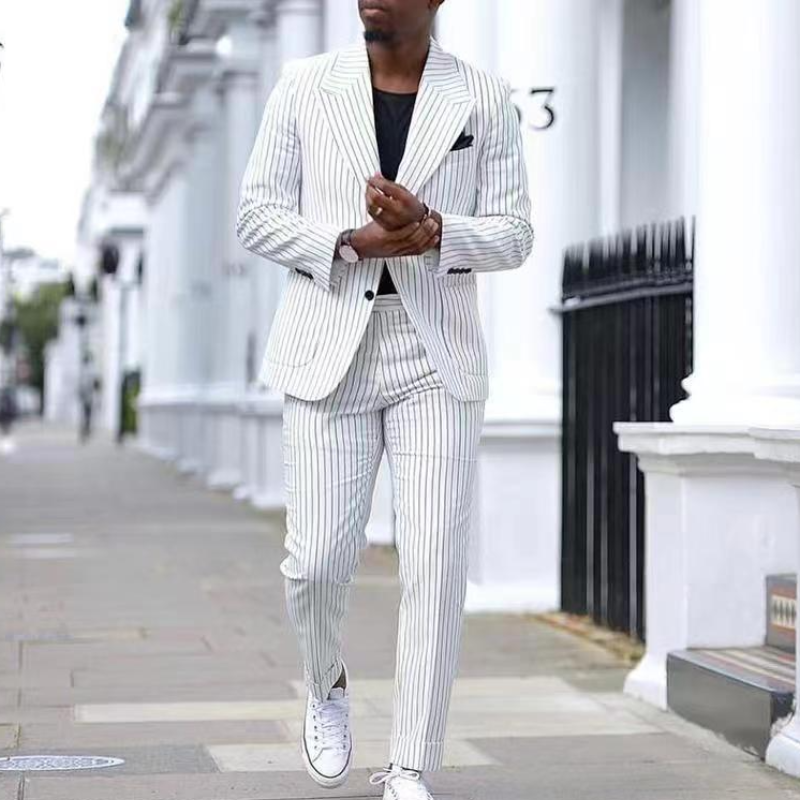Mens 2 Piece Business Suit Smart Casual Classic Tailored Fit Office Formal Prom - Picture 15 of 20