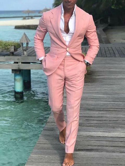 Mens 2 Piece Business Suit Smart Casual Classic Tailored Fit Office Formal Prom - Picture 18 of 20