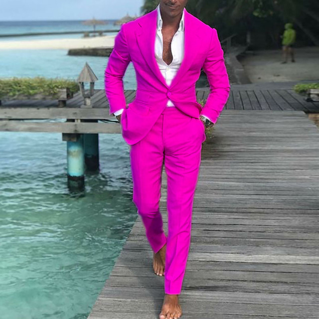 Mens 2 Piece Business Suit Smart Casual Classic Tailored Fit Office Formal Prom - Picture 19 of 20