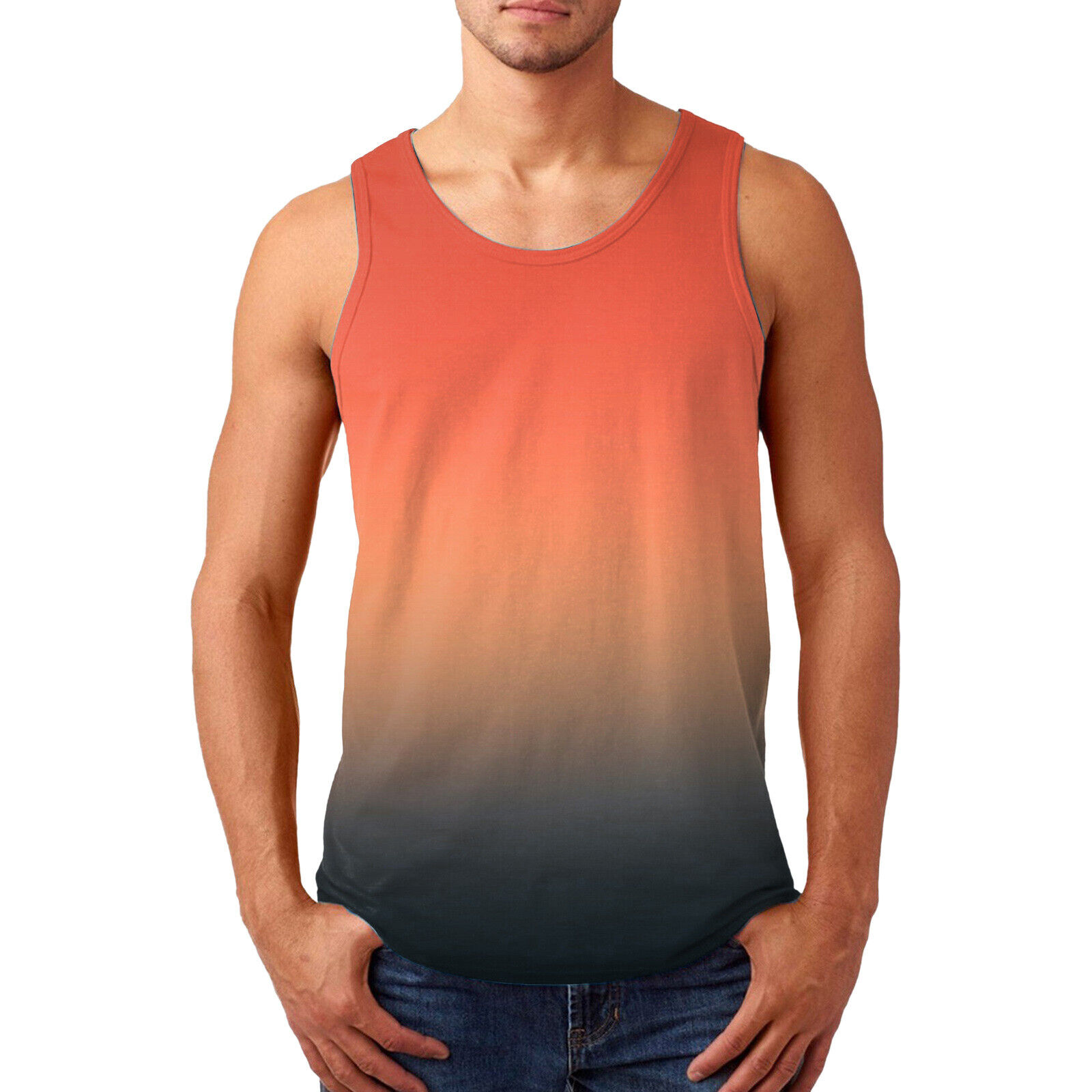 Men's Sleeveless Tank Tops Casual Muscle Shirts Fitness Vest Crew Neck T-shirt - Picture 15 of 15