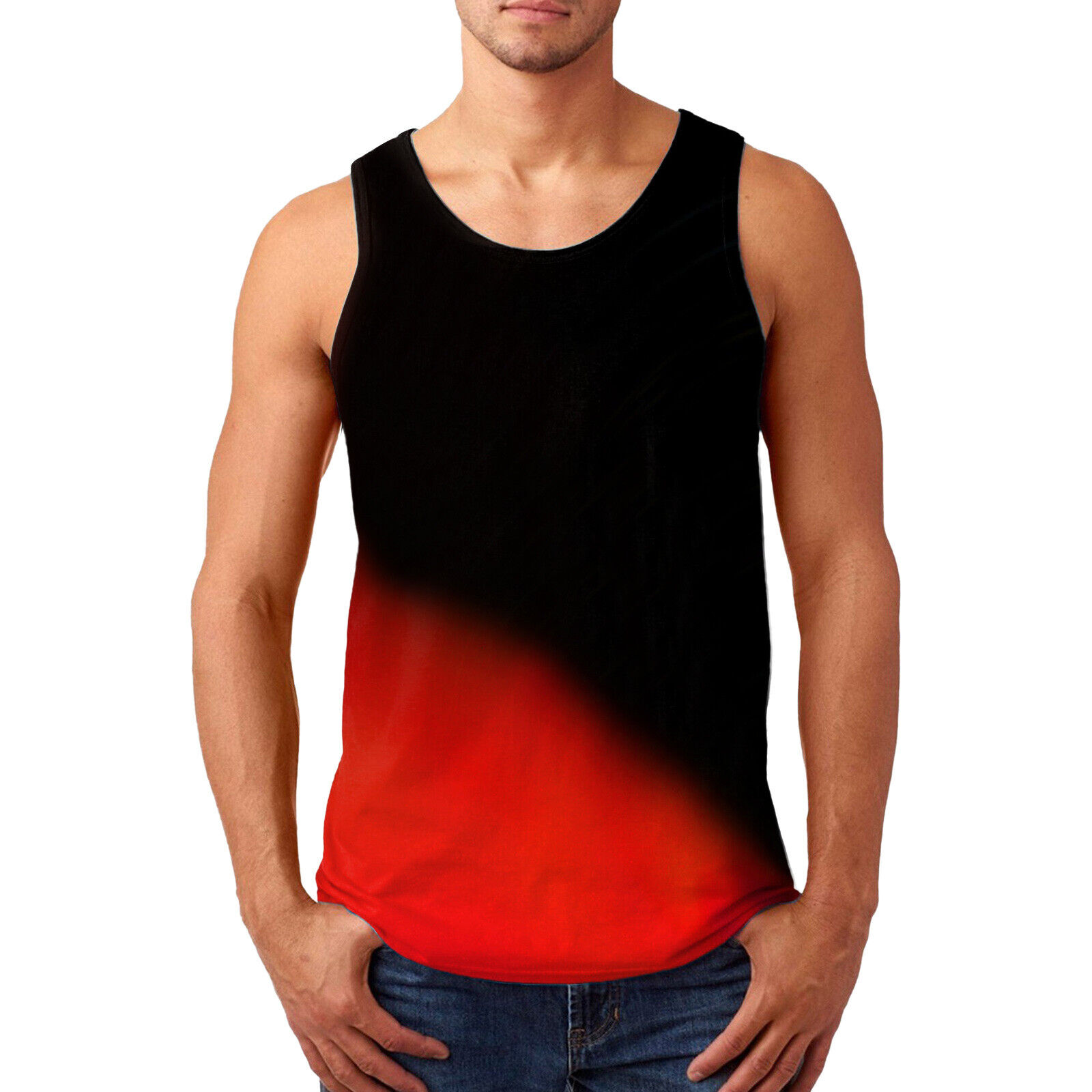 Men's Sleeveless Tank Tops Casual Muscle Shirts Fitness Vest Crew Neck T-shirt - Picture 14 of 15