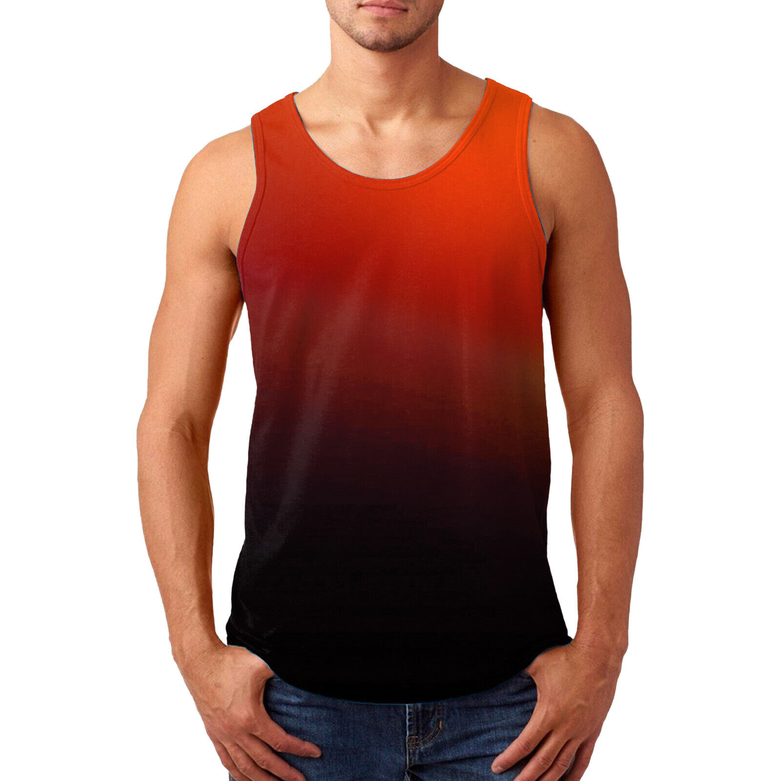 Men's Sleeveless Tank Tops Casual Muscle Shirts Fitness Vest Crew Neck T-shirt - Picture 13 of 15