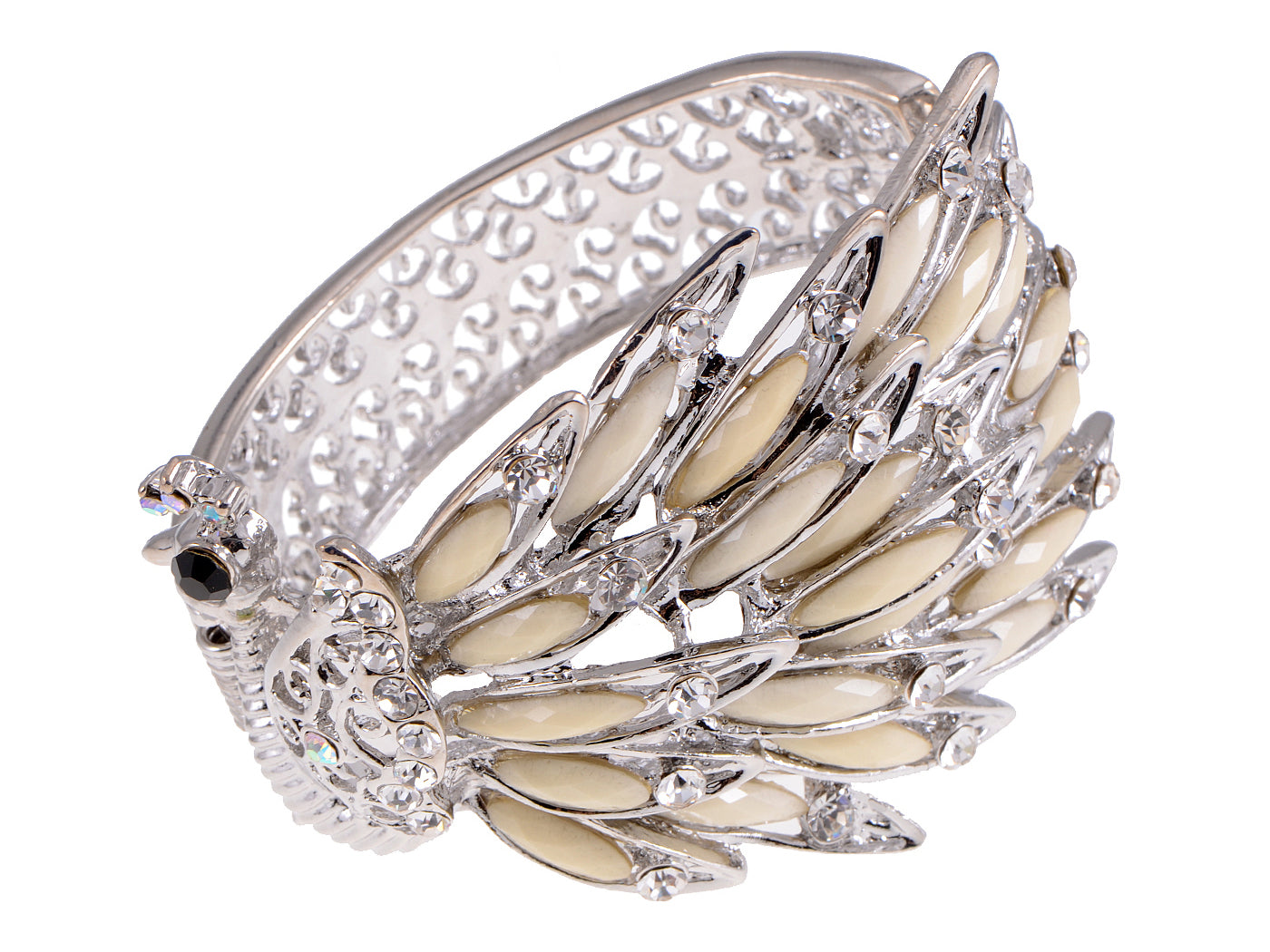 Antikes Damen Pfauen Armband Armreif mit Edelsteinen | 6 Farben - Bild 27 von 30