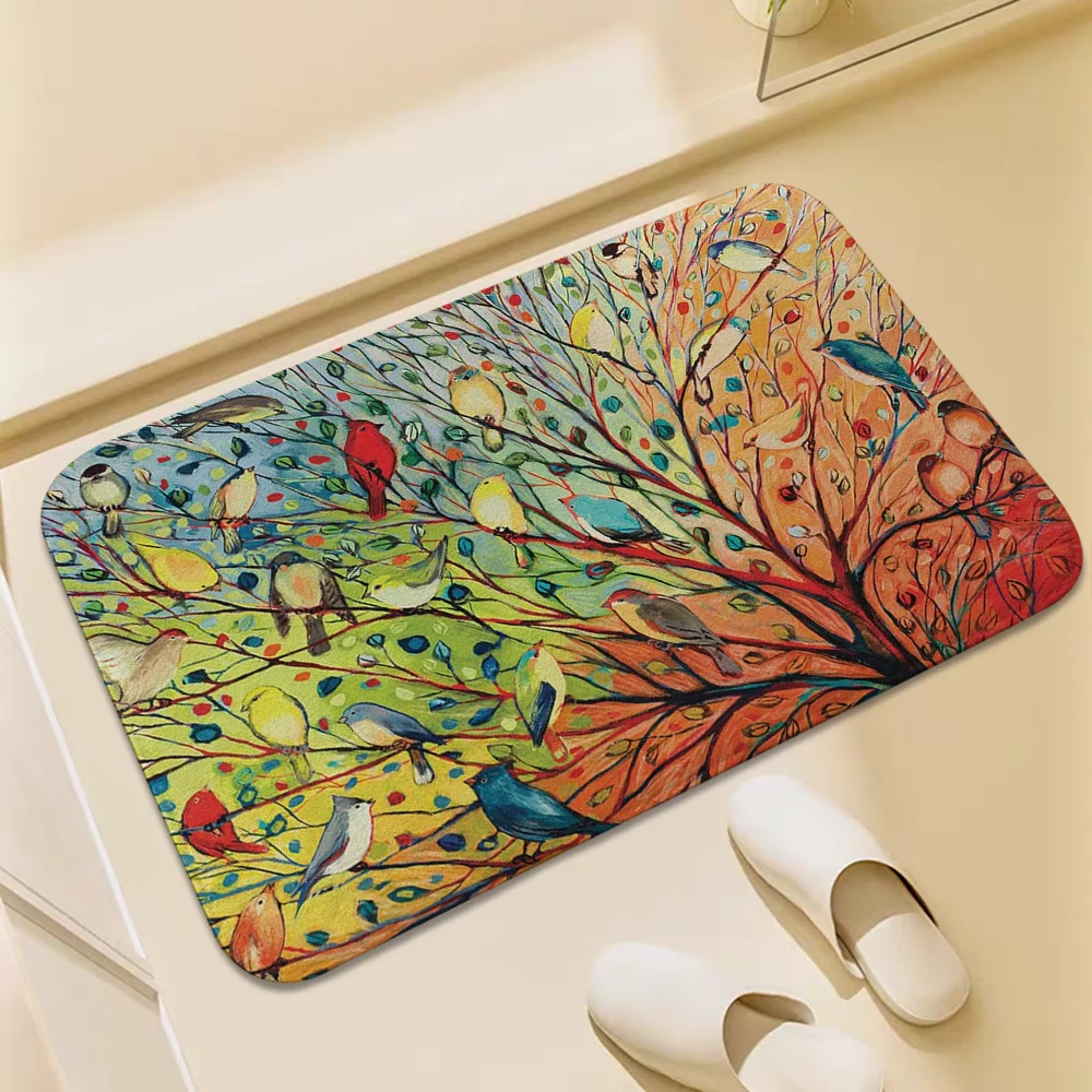 Flower Carpet Washable Non-slip Kitchen Rug Door Mat Balcony Bedroom Rugs Floor - Picture 33 of 34
