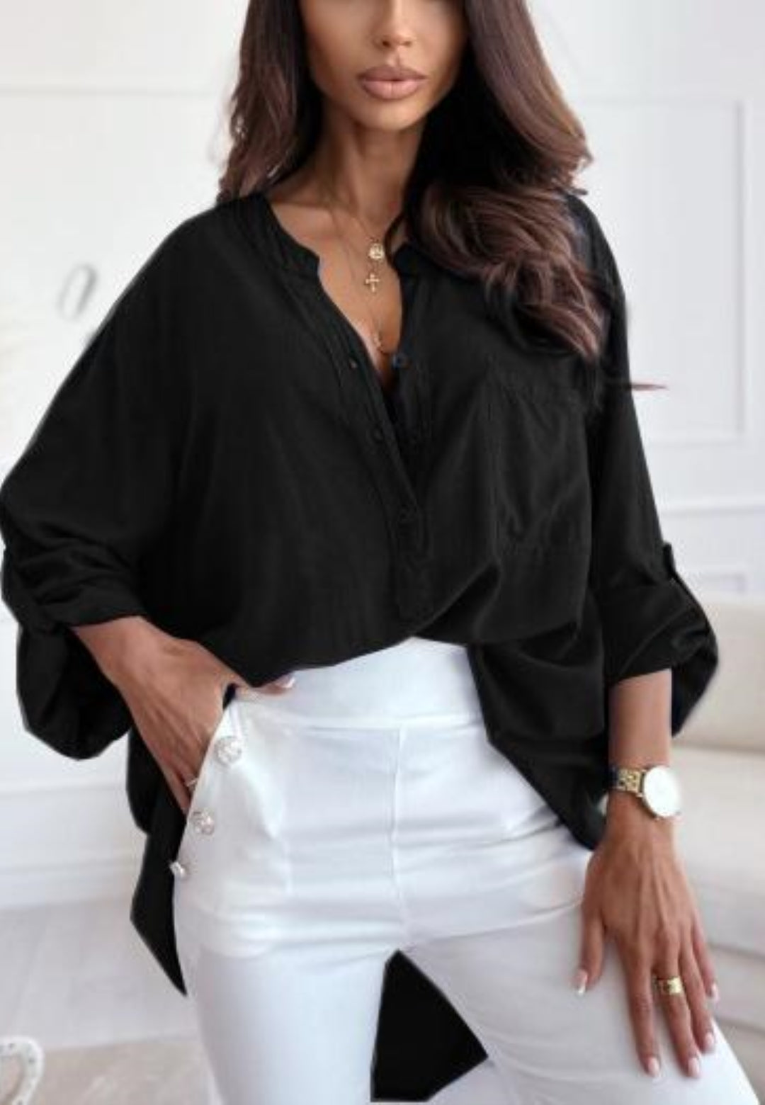 Roll Tab Button Down Shirt - Picture 12 of 13