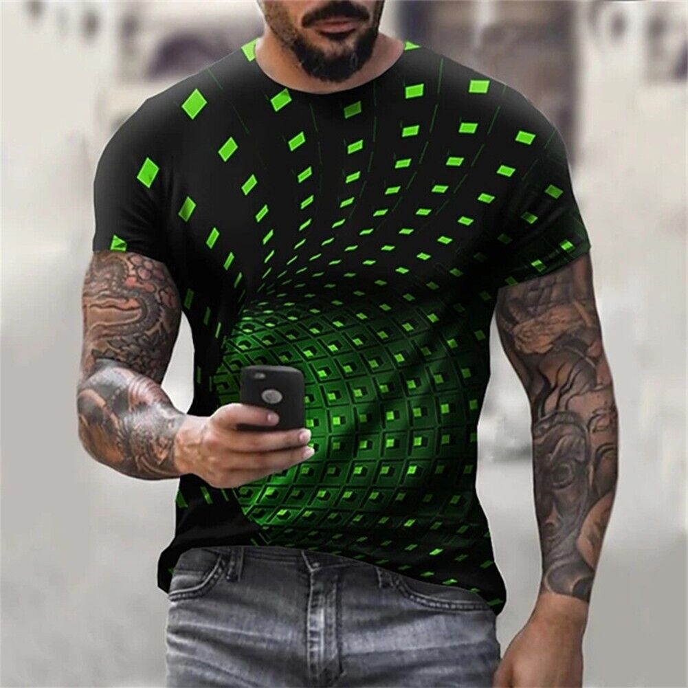 Mens Tops Mens Shirt Graphic Print Gym Sports Streetwear T-Shirt Tee 3D